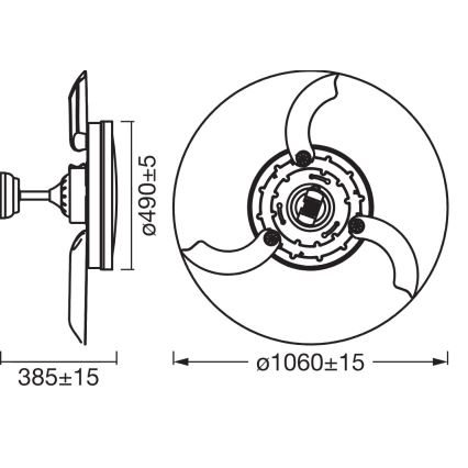Osram - LED taklampa med fläkt CEILING FAN LED/66W/230V 3000/4000/6500K vit + fjärrkontroll