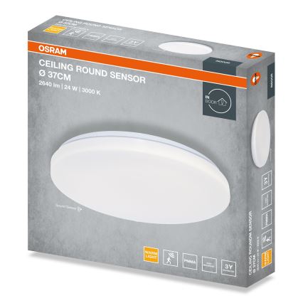 Osram - ROUND LED taklampa med skymningssensor LED/24W/230V Ø 37 cm
