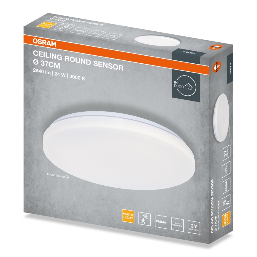 Osram - ROUND LED taklampa med skymningssensor LED/24W/230V Ø 37 cm