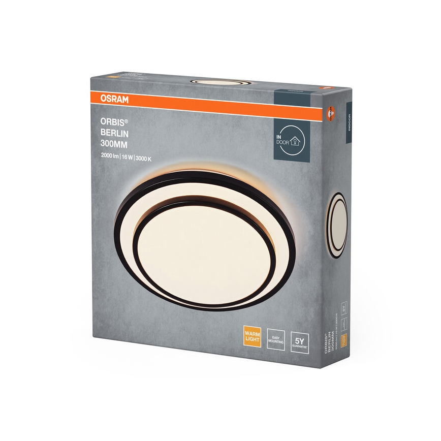 Osram - LED-taklampa ORBIS BERLIN LED/16W/230V Ø 29,3 cm svart