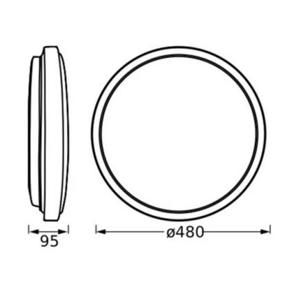 Osram - LED taklampa ORBIS LONDON LED/36W/230V Ø 48 cm svart