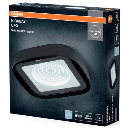 Osram - LED takmonterad industrilampa HIGHBAY LED/80W/230V 6500K 23x23 cm IP65