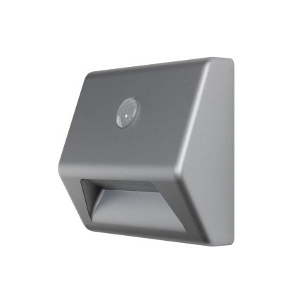 Osram - LED trapparmatur med sensor NIGHTLUX LED/0,25W/3xAAA IP54 silver