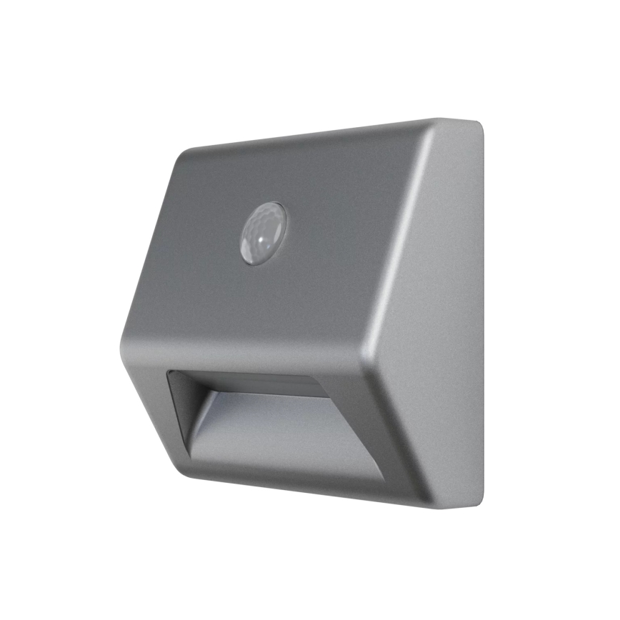 Osram - LED trapparmatur med sensor NIGHTLUX LED/0,25W/3xAAA IP54 silver