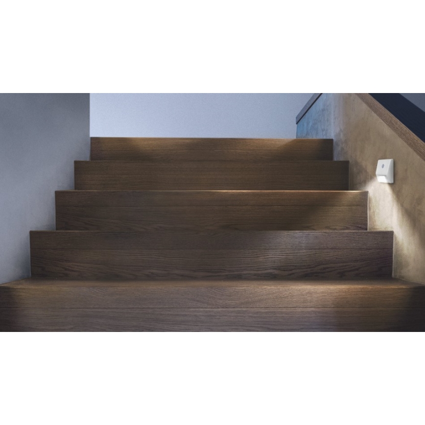 Osram - LED trappbelysning med sensor NIGHTLUX LED/0,25W/3xAAA IP54 vit