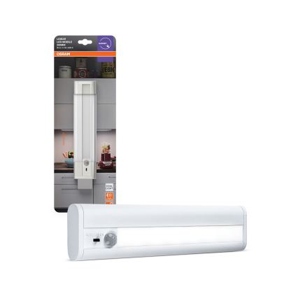Osram - LED underskåpslampa med rörelse- och skymningssensor LINEARLED LED/1,9W/6V 4xAA 4000K 21,4 cm vit