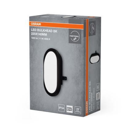 Osram - LED utomhusväggarmatur BULKHEAD LED/11W/230V IP54 svart
