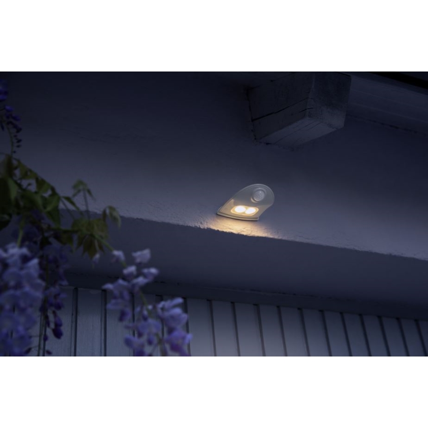 Osram - DOORLED LED-utomhusväggarmatur med sensor LED/0,5W/3xAA IP54 vit