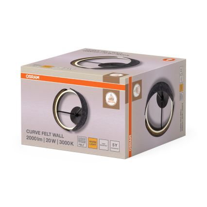 Osram - LED-väggarmatur DECOR CURVE LED/20W/230V grå