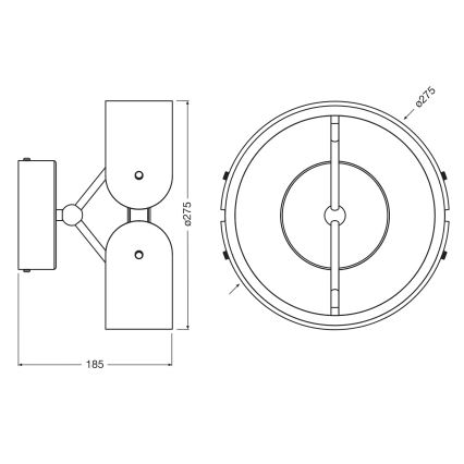 Osram - LED-väggarmatur DECOR CURVE LED/20W/230V grå