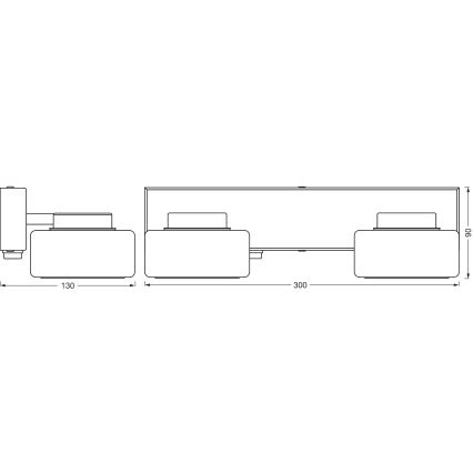 Osram - LED-badrumsvägglampa ORBIS FLAME 2xLED/5,5W/230V 3000/4000K IP44 svart