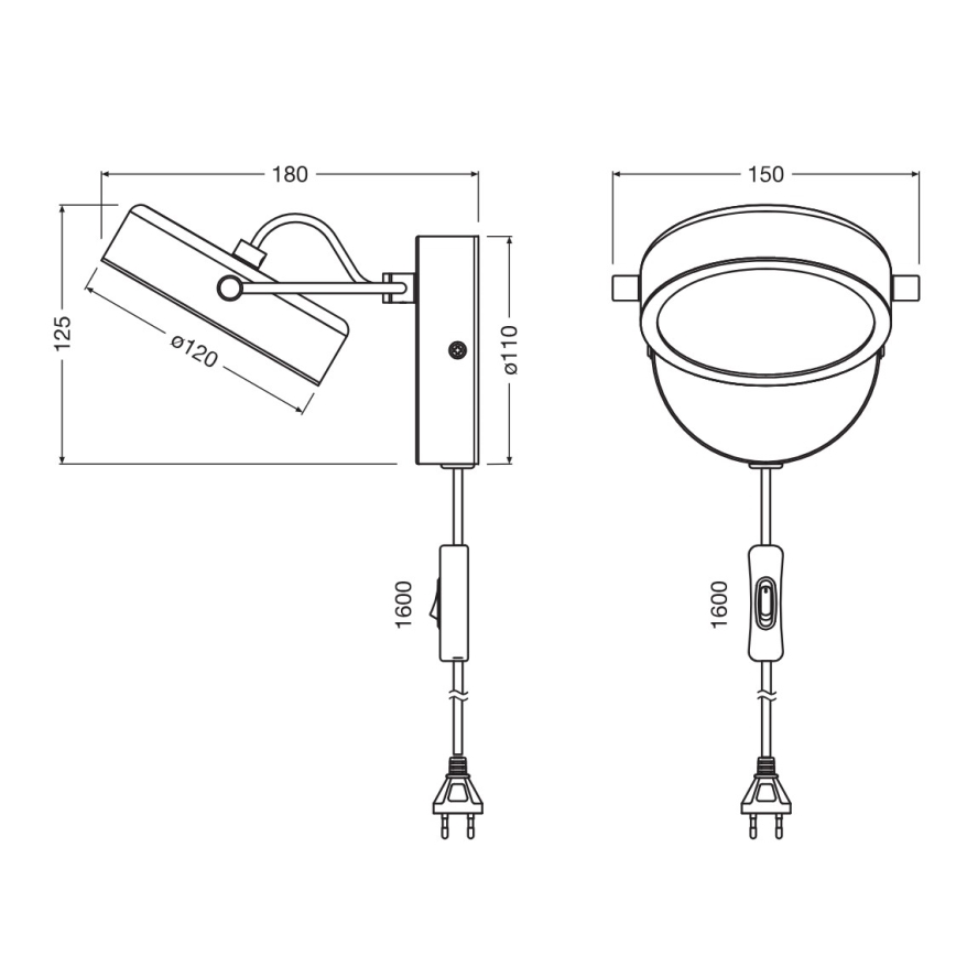Osram - LED vägglampa DECOR PUCK LED/11W/230V svart