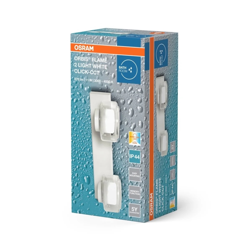 Osram - LED väggarmatur för badrum ORBIS FLAME 2xLED/5,5W/230V IP44 vit