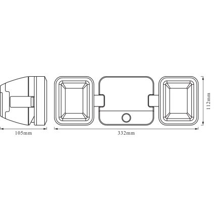 Osram - LED väggstrålkastare för utomhusbruk med sensor BATTERY 2xLED/5W/4xD IP54