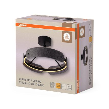 Osram - LED ytmonterad taklampa DECOR CURVE LED/33W/230V Ø 43 cm grå