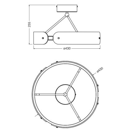 Osram - LED ytmonterad taklampa DECOR CURVE LED/33W/230V Ø 43 cm grå