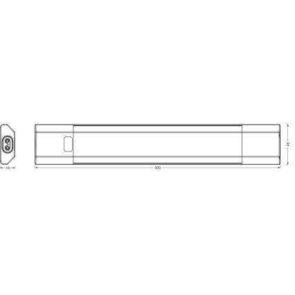 Osram - LED-dimmbar underbyggnadsarmatur med rörelsesensor LINEAR EDGE LED/8W/230V 3000/4000/6500K 50 cm vit