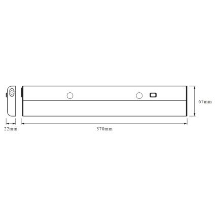 Osram - LINEAR underbyggd LED-armatur, 6 W, 230 V, 3000 K, 37 cm, silver