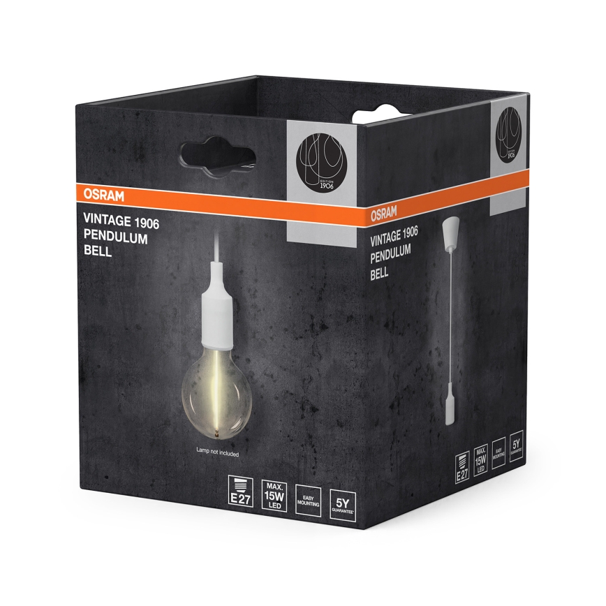 Osram - Nätkabel PENDULUM BELL 1xE27/15W/230V vit
