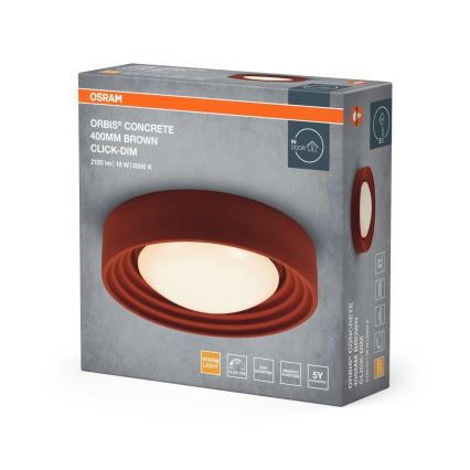 Osram - Dimbart LED-takarmatur ORBIS CONCRETE LED/18W/230V Ø 40 cm brun/betong