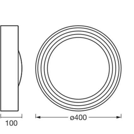 Osram - Dimbart LED-takarmatur ORBIS CONCRETE LED/18W/230V Ø 40 cm brun/betong