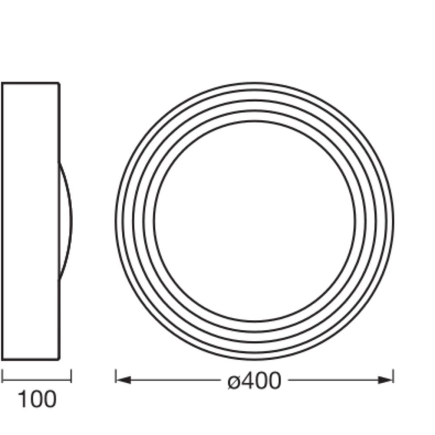 Osram - Dimbart LED-takarmatur ORBIS CONCRETE LED/18W/230V Ø 40 cm brun/betong