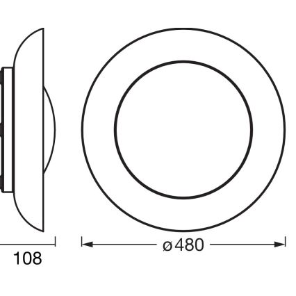 Osram - LED dimbar taklampa ORBIS PLATE LED/45W/230V Ø 48 cm orange/svart