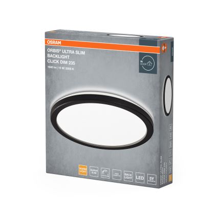 Osram - Dimbart LED-takarmatur ORBIS ULTRA SLIM LED/15W/230V 3000K Ø 23,5 cm svart
