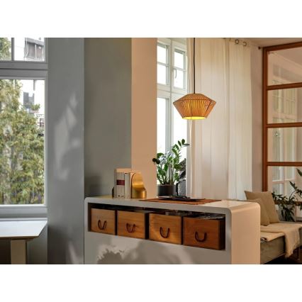 Osram - Pendel med sladd DECOR STRIPES 1xE27/10W/230V Ø 30,5 cm beige