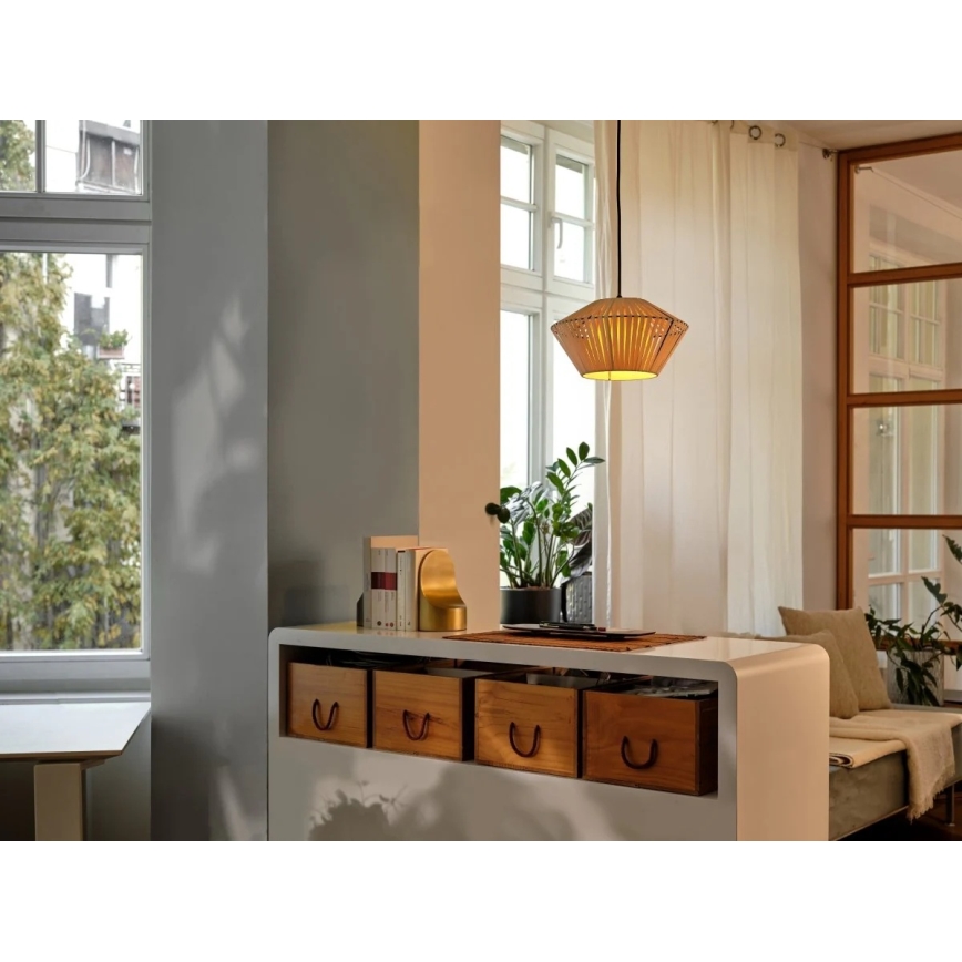 Osram - Pendel med sladd DECOR STRIPES 1xE27/10W/230V Ø 30,5 cm beige