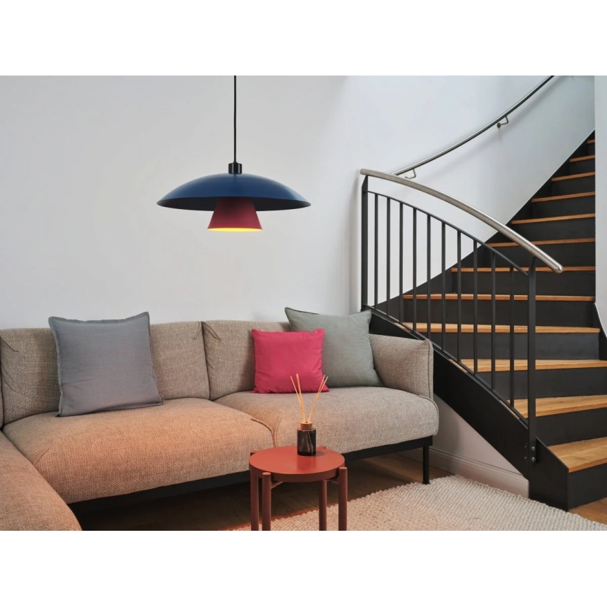 Osram - Pendellampa med kabel DECOR FLYING MUSHROOM 1xE27/25W/230V Ø 50 cm blå