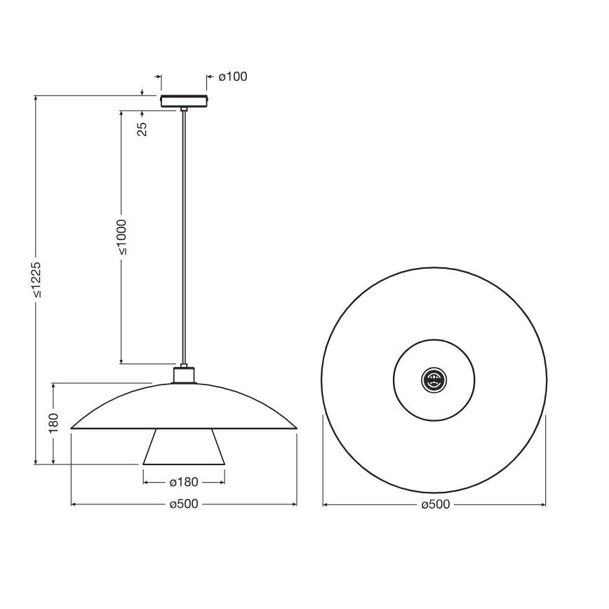 Osram - Pendellampa med kabel DECOR FLYING MUSHROOM 1xE27/25W/230V Ø 50 cm blå