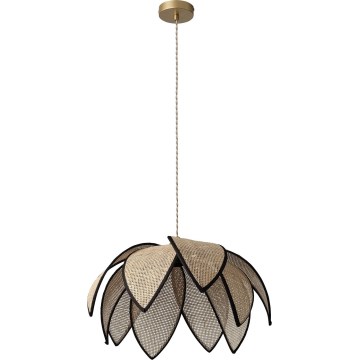 Osram - Pendellampa med kabel DECOR RATTAN 1x E27/15W/230V Ø 48 cm beige/svart
