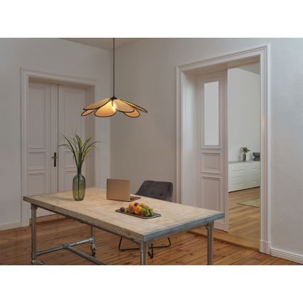 Osram - Pendellampa med sladd DECOR RATTAN 1xE27/15W/230V Ø 69 cm beige/svart