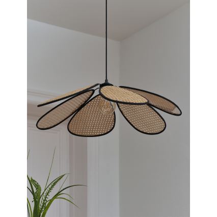 Osram - Pendellampa med sladd DECOR RATTAN 1xE27/15W/230V Ø 69 cm beige/svart