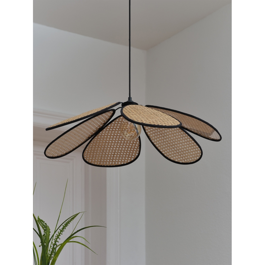 Osram - Pendellampa med sladd DECOR RATTAN 1xE27/15W/230V Ø 69 cm beige/svart