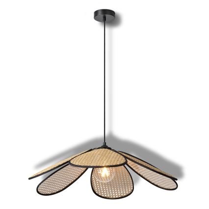 Osram - Pendellampa med sladd DECOR RATTAN 1xE27/15W/230V Ø 69 cm beige/svart