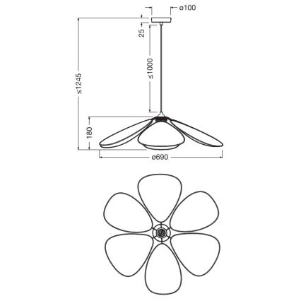 Osram - Pendellampa med sladd DECOR RATTAN 1xE27/15W/230V Ø 69 cm beige/svart