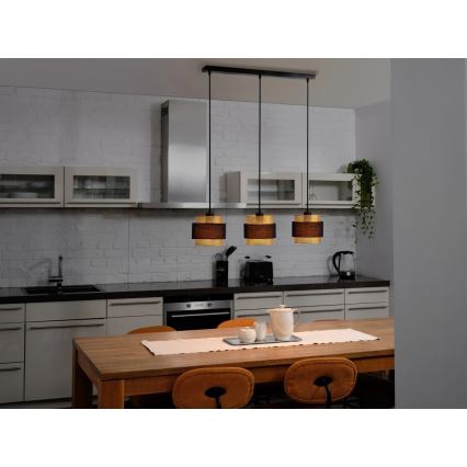 Osram - Pendellampa på kabel DECOR HORNET 3xE27/10W/230V svart/guld