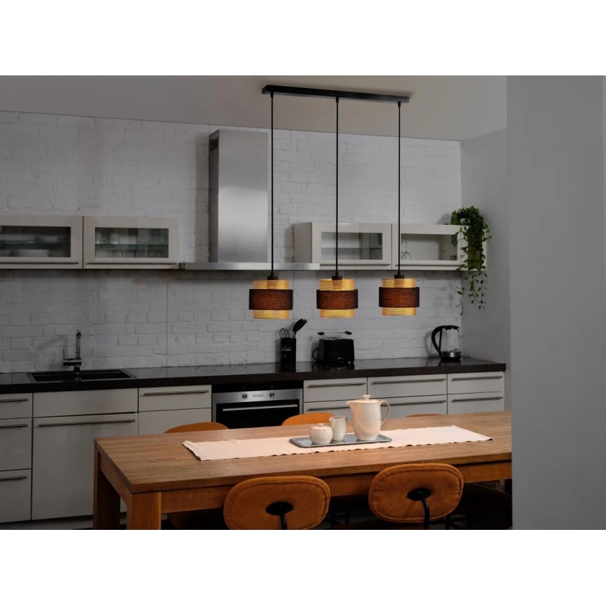 Osram - Pendellampa på kabel DECOR HORNET 3xE27/10W/230V svart/guld