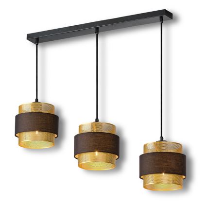 Osram - Pendellampa på kabel DECOR HORNET 3xE27/10W/230V svart/guld