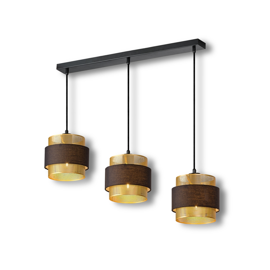 Osram - Pendellampa på kabel DECOR HORNET 3xE27/10W/230V svart/guld