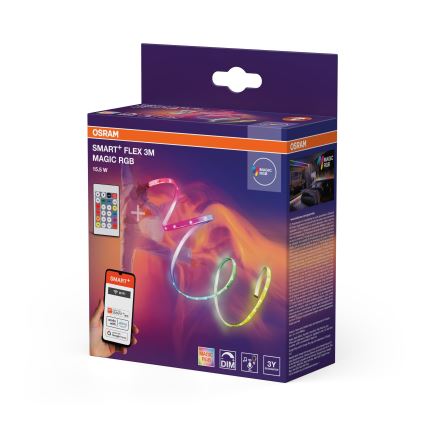 Osram - dimmbar RGB-LED-remsa SMART+ MAGIC FLEX 3m LED/15,5W/230V Wi-Fi + fjärrkontroll