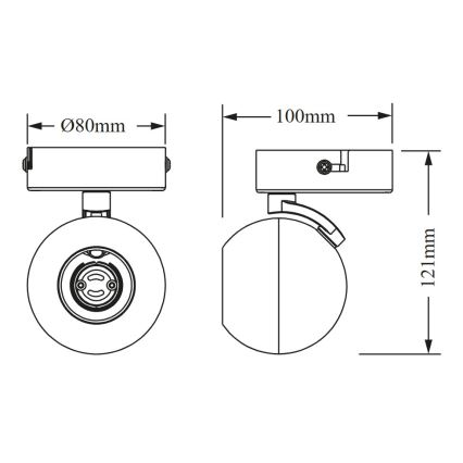Osram - Riktbar spotlight SPOT SPHERAL 1xGU10/6W/230V svart