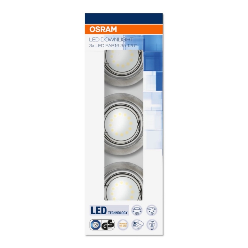 Osram - SET 3x Infälld LED-belysning  3xGU10/3W/230V
