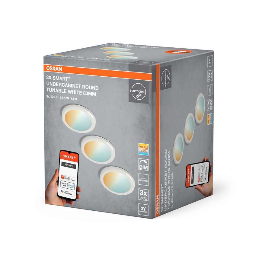 Osram - Set om 3 dimbara LED-underskåpslampor SMART+ LED/6,5W/230V 3000-6500K Wi-Fi