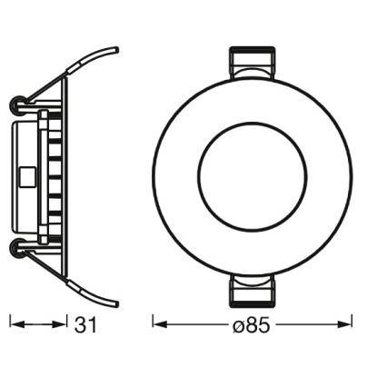 Osram - Set med 3 LED-infällda takarmaturer SLIM LED/4,5W/230V