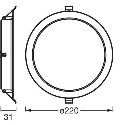 Osram - Set om 6 LED-infällda takarmaturer ESSENTIAL LED/18W/230V 4000K Ø22 cm vit