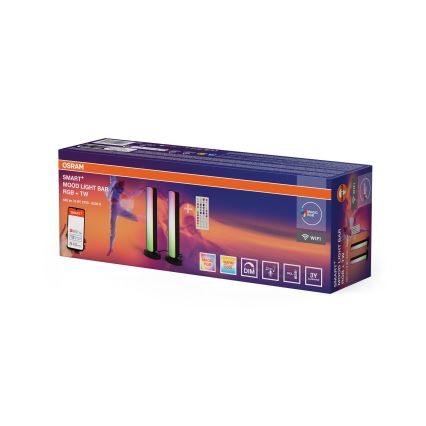 Osram - Set om 2 dimbara LED RGBW-bordslampor MOOD LIGHT LED/4W/230V 2700-6500K Wi-Fi + fjärrkontroll
