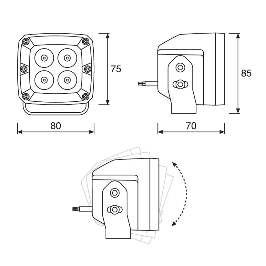 Osram - Set med 2 LED-strålkastare för fordon LEDRIVING WL VX80-SP LED/20W/12/24V 6000K IP67